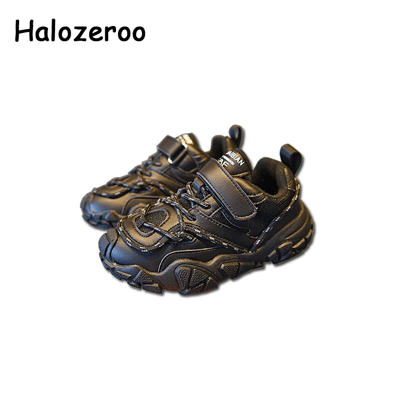 Autumn Kids Sport Sneakers Baby Girls Casual Sneakers Children Brand Black Shoes Boys Genuine Leather Chunky Sneakers Trainers