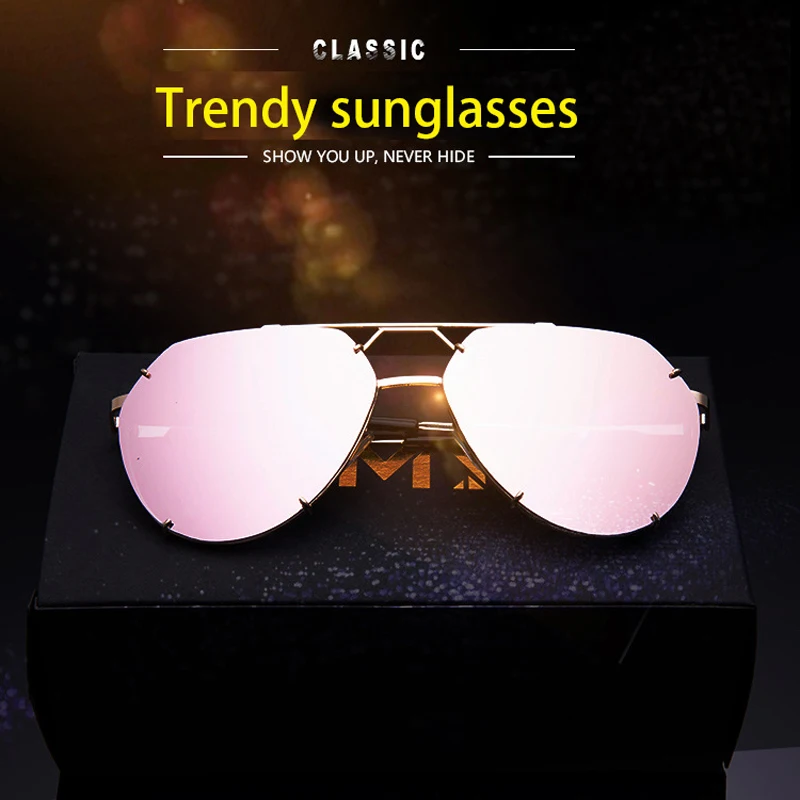 

INEXHA Metal Gradient Sunglasses Men UV Protection Sunglasses New Retro Sunglasses Woman