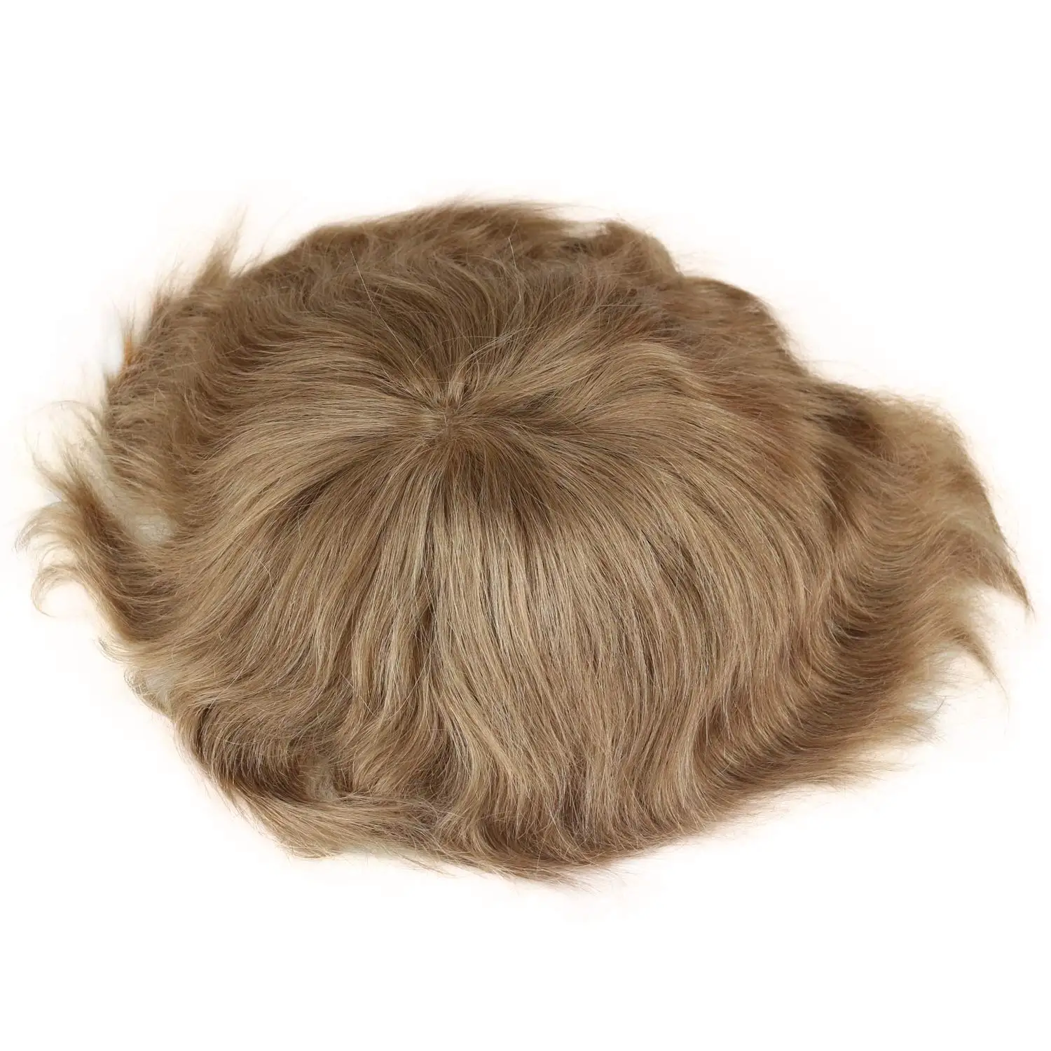 Men's Toupee 10x8 European Human Hair Swiss Mono Lace Thin Skin Hairpiece Hair Replacement System for Men Toupee #21 Ash Blonde