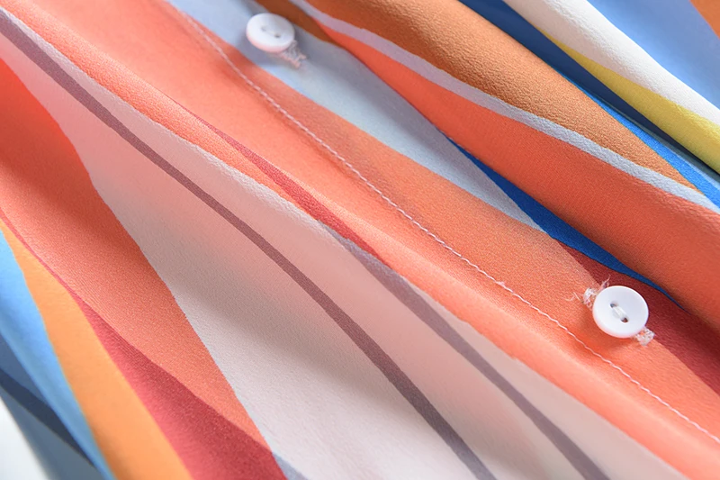 Женское Летнее шелковое платье в полоску платья из натурального шелка