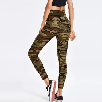 

Sexy Leggings High Waist Long Pants For Work Sportswear Elastic Leisure Leggings Casual Camouflage Sports Leggings For Women