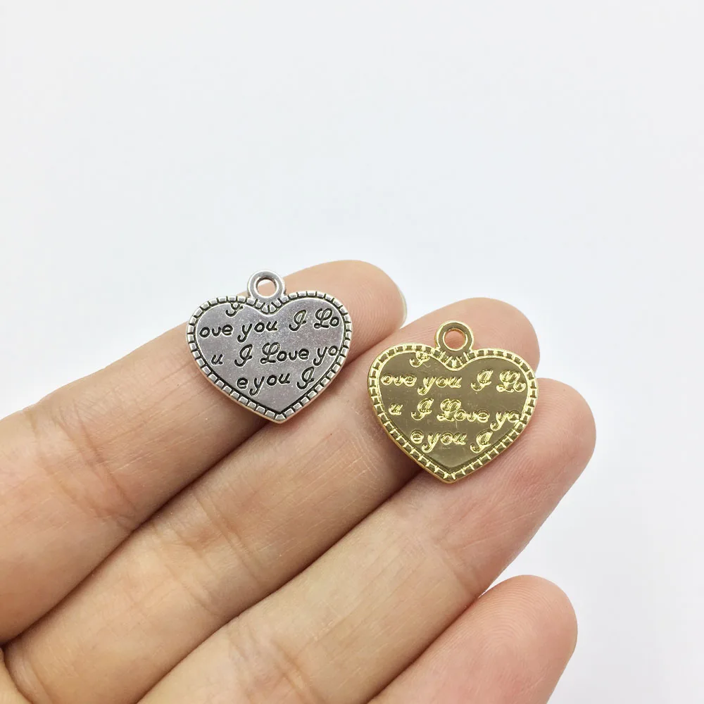 Eruifa 10 шт. 18 мм Сердце Love you монета позолоченные/серебряные Очаровательные