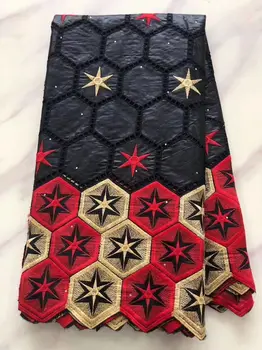 

5yards African Bazin Riche Lace Fabric New Design Embroidered High Quality French Lace With Stones Guinea Brocade Fabric