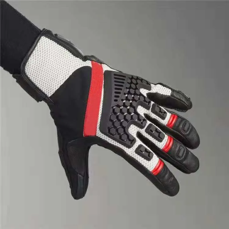 

Locomotive Downhill Bike Rev Sands 3 Vented Geniune Leather Gloves Motocross Motorcycle Mountain Bicycle Black Red Glove