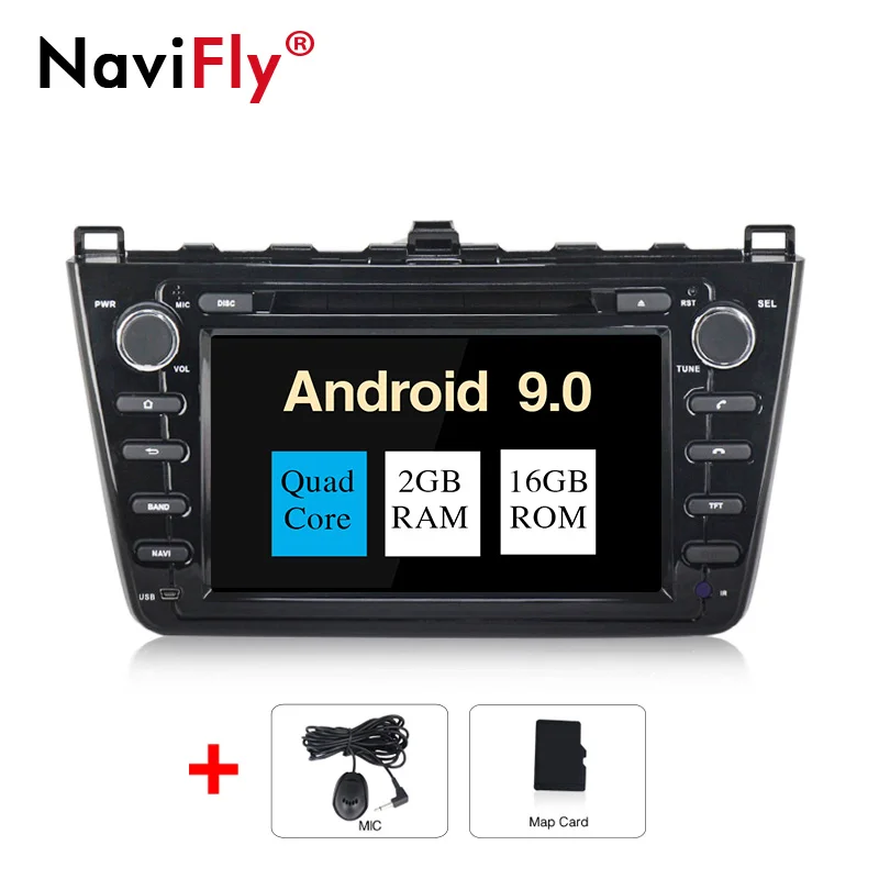 NaviFly Android 9,0 Восьмиядерный 4 Гб ОЗУ 64 Гб ПЗУ автомобильный мультимедийный плеер автомобильные аксессуары для Mazda 6 Ruiyi Ultra 2008 2009 2010 2011 - Цвет: 16G model