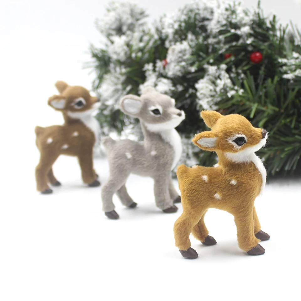

Realistic Christmas Deer Toy Animal Model Simulation Elk Xmas Decoration DIY Miniature Reindeer Garden Ornament Home Party Decor