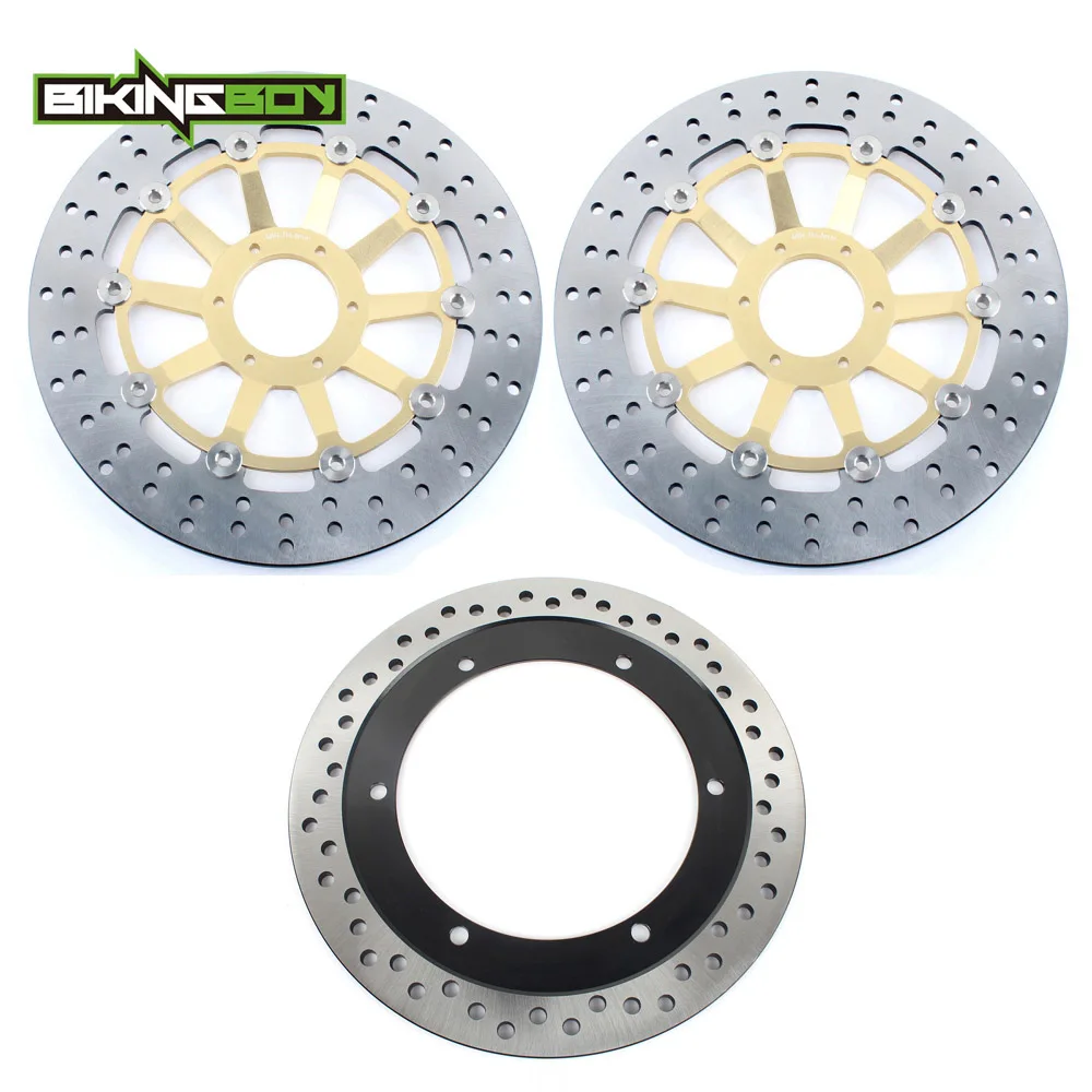 Round Gold BIKINGBOY для Honda GL 1500 Valkyrie C 97-30 GL 1500 Valkyrie CD/CF 2000-2003 круглые волнистые Передние Задние тормозные диски роторы - Цвет: Round Gold
