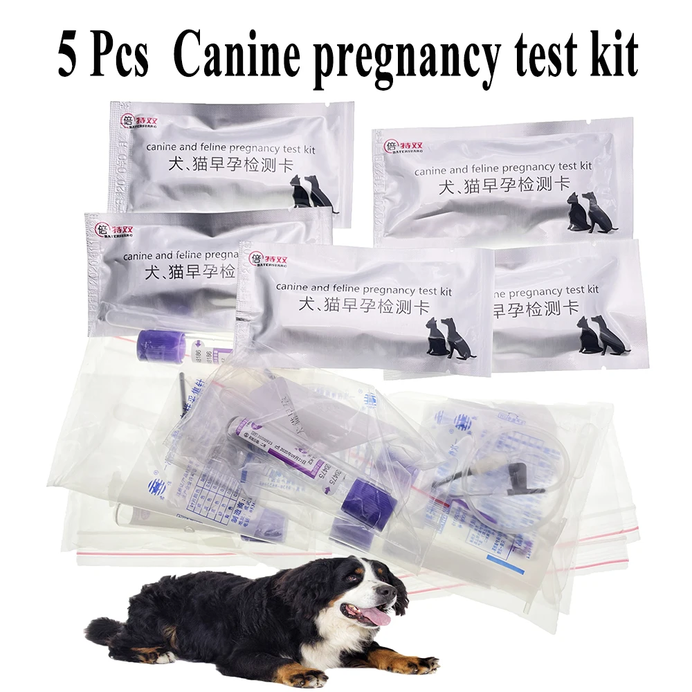 5PCS Pet Dog Cat Canine Feline Early Pregnancy Test Strips Kit Clinic Home UBlood Serum Method For Alaska Bichon Persian Sphinx