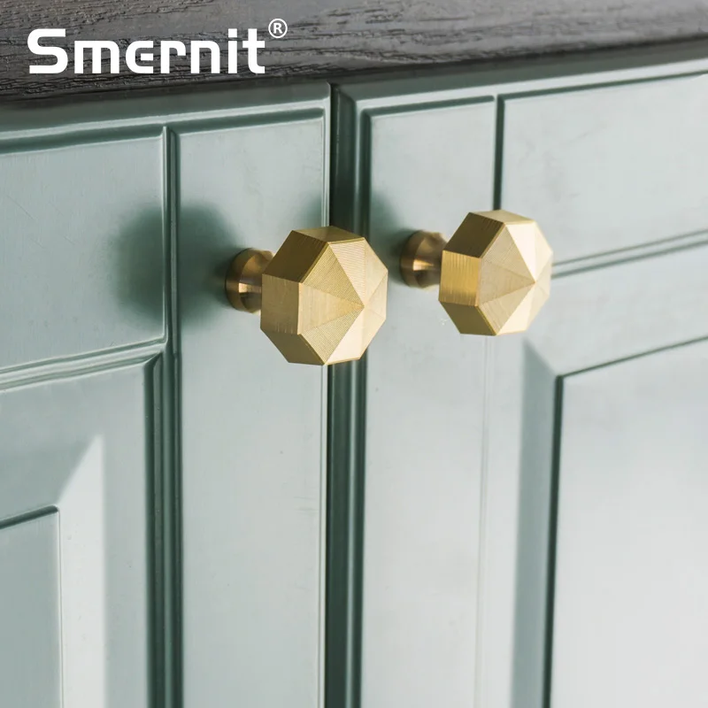 Brass Furniture Handles Modern Gold Door Knobs for Cabinet Kitchen
