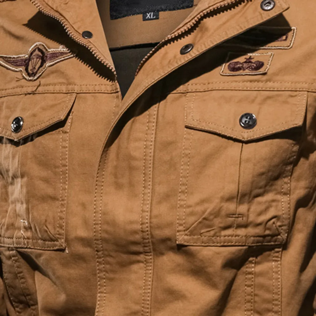 Autumn Winter Men's jacket куртка мужская кожаная jaqueta de couro Vintage Turn-down Long Sleeve Zipper Leather Jacket Coat#3