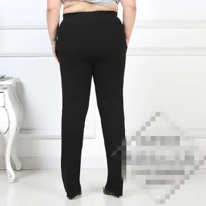 Женские брюки сексуальная OL женская одежда негабаритных 2XL 3XL 4XL 5XL черные прямые брюки элегантные узкие брюки с высокой талией J692