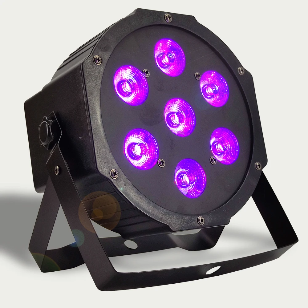 7x12 Вт Led Par Светильник rgbw 4в1 led плоский par dmx512 Профессиональный dj красящий