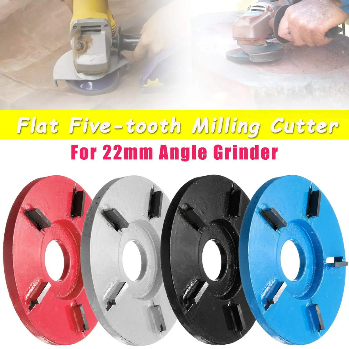 

Power Wood Carving Disc Angle Grinder For 22mm Aperture Angle Grinder Attachment Five-teeth Milling Cutter Woodworking Grinder