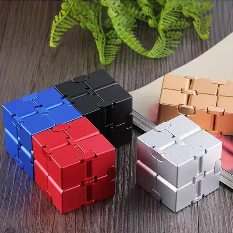 infinity cube aluminium Cube Toys Premium Metal Deformation Magical Infinite stress relief Cube Stress Reliever for 2