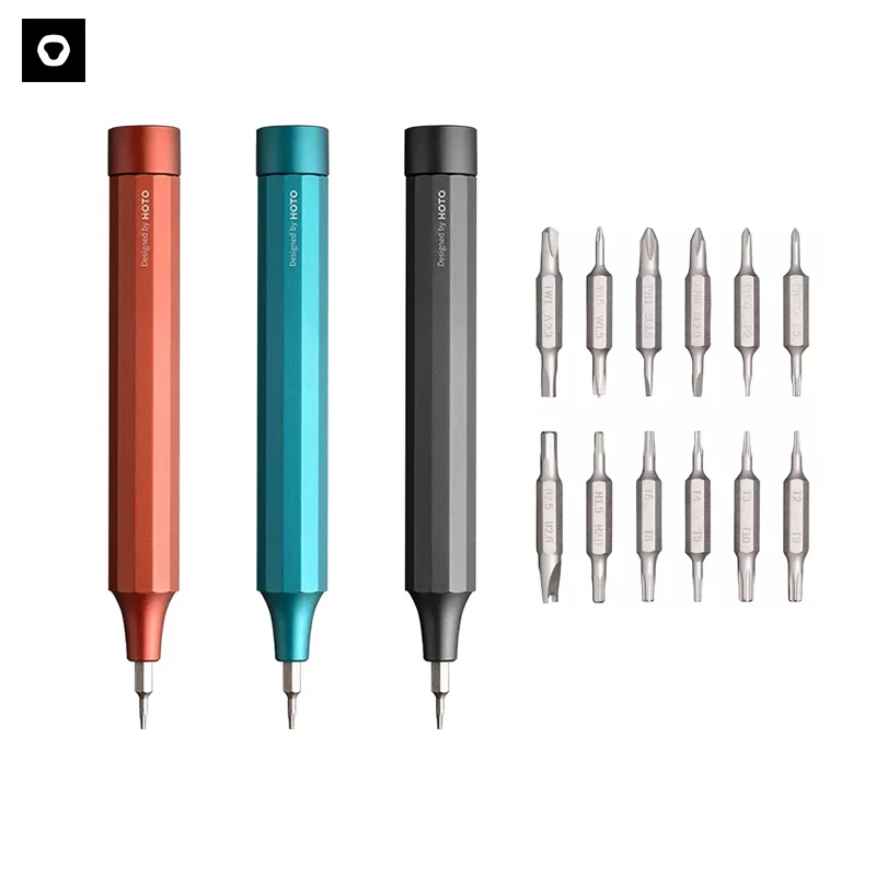 HOTO Multi-purpose Precision Screwdriver Aluminum Alloy Magnetic Bits 24 in 1 Mini Portable Multi-functional Screw Driver Set