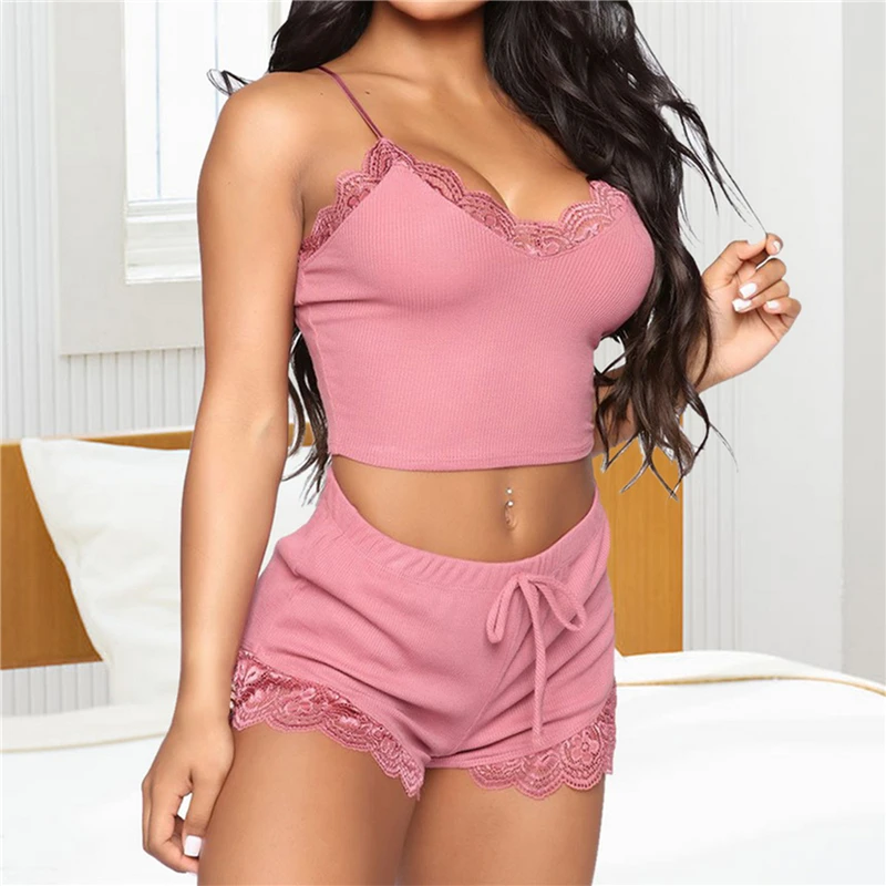 Two Piece Pajamas Set for Women Sexy 