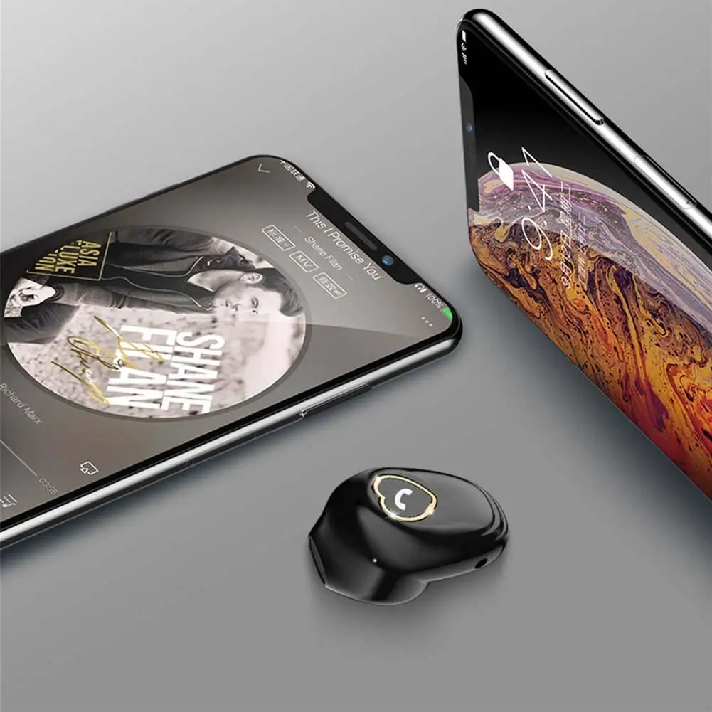 Wireless Bluetooth Earphone Mini Handsfree Earbud Noise Cancelling for iPhone 11 XR XS X 8 7Plus 6S Android Cell Phones