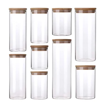

Glass Jars Sealed Cans with Cover Kitchen Food Storage Bottles Spice Jars Mason Spice Cans Storage Tea Box Kitchen Storage Can