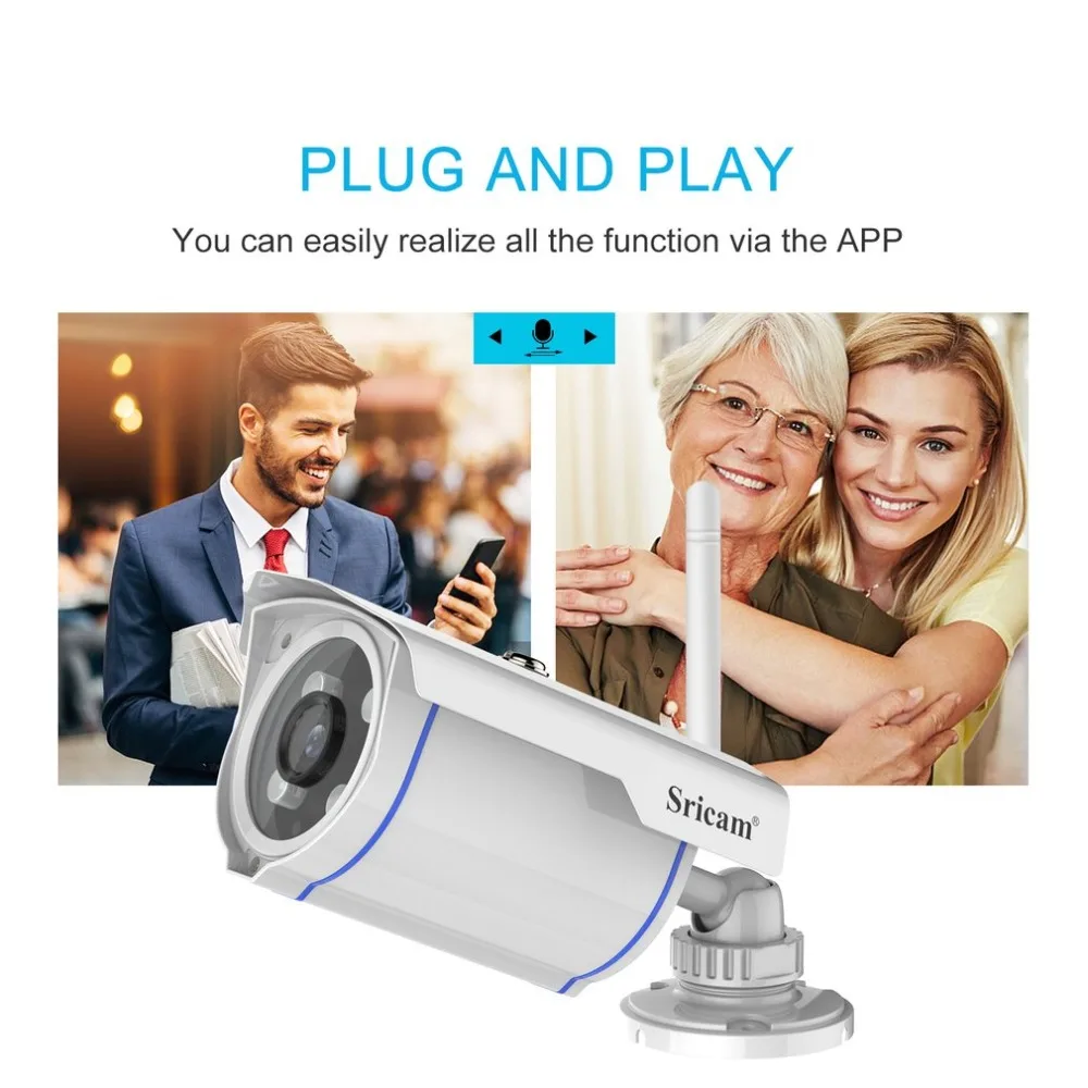 Sricam 720P HD IP камера wifi Водонепроницаемая камера ночного видения с датчиком движения Onvif 2,4 P2P камера видеонаблюдения H.264 камера безопасности