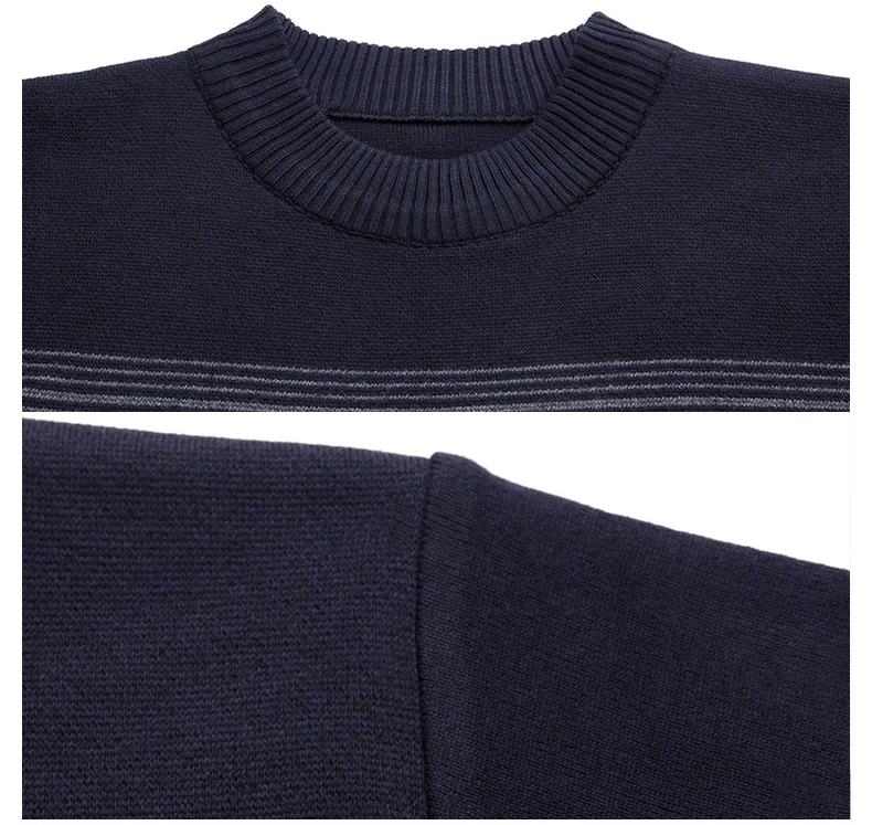 Повседневный толстый теплый зимний полосатый вязаный свитер, Мужская одежда, трикотажное платье, пуловер, вязаные мужские свитера, мужская мода 02117