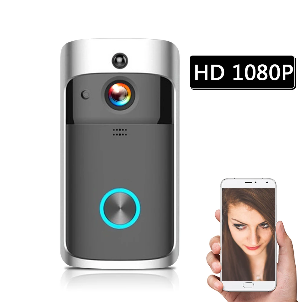 

WiFi Smart Wireless Security DoorBell Smart 1080P Visual Intercom Recording Video Door Phone Remote Home Monitoring Night Vision