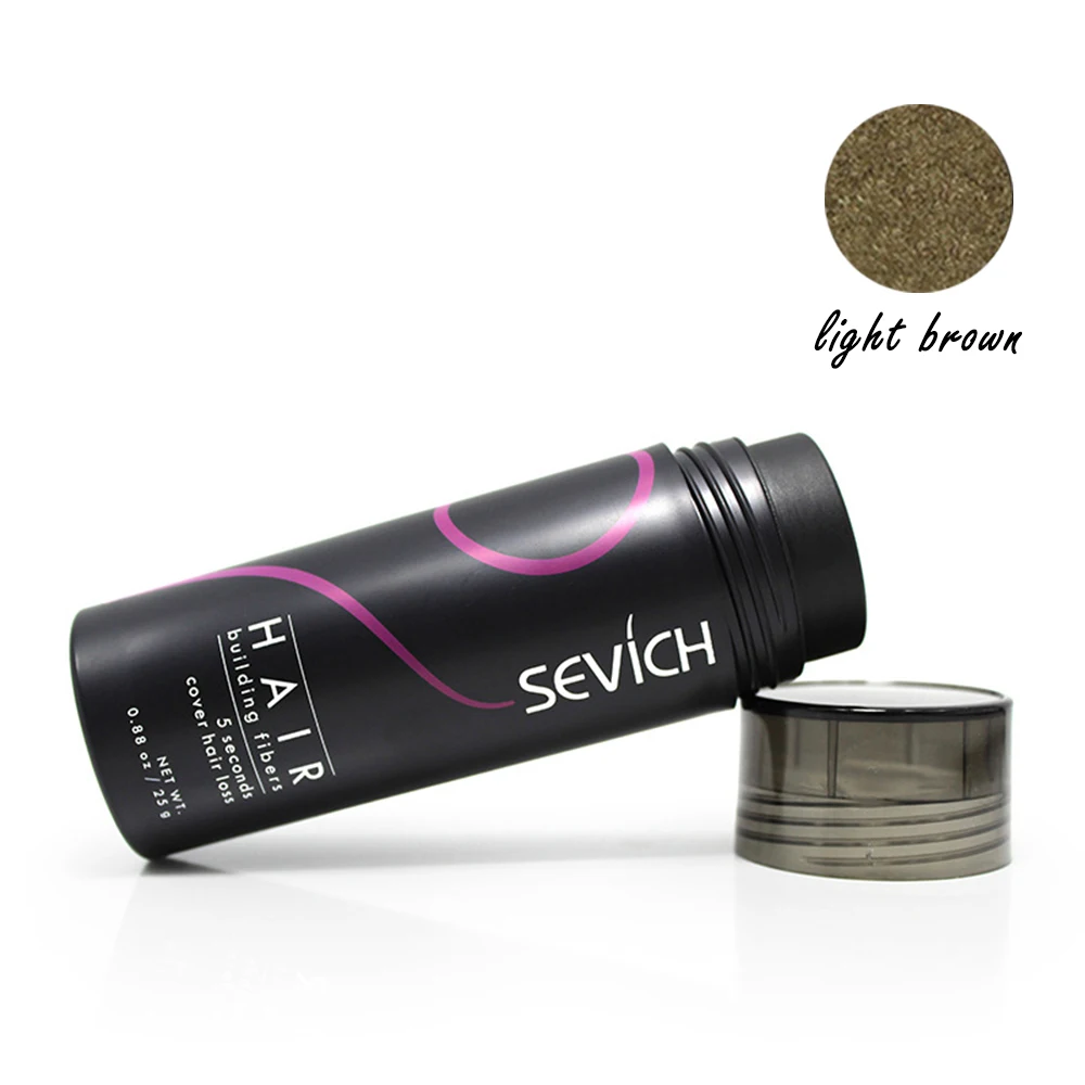 Light brown Волокна для наращивания волос порошок продукты для выпадения волос Refill утолщение волокна порошки расширение утолщение рост покрытие выпадение волос - Цвет: Light brown