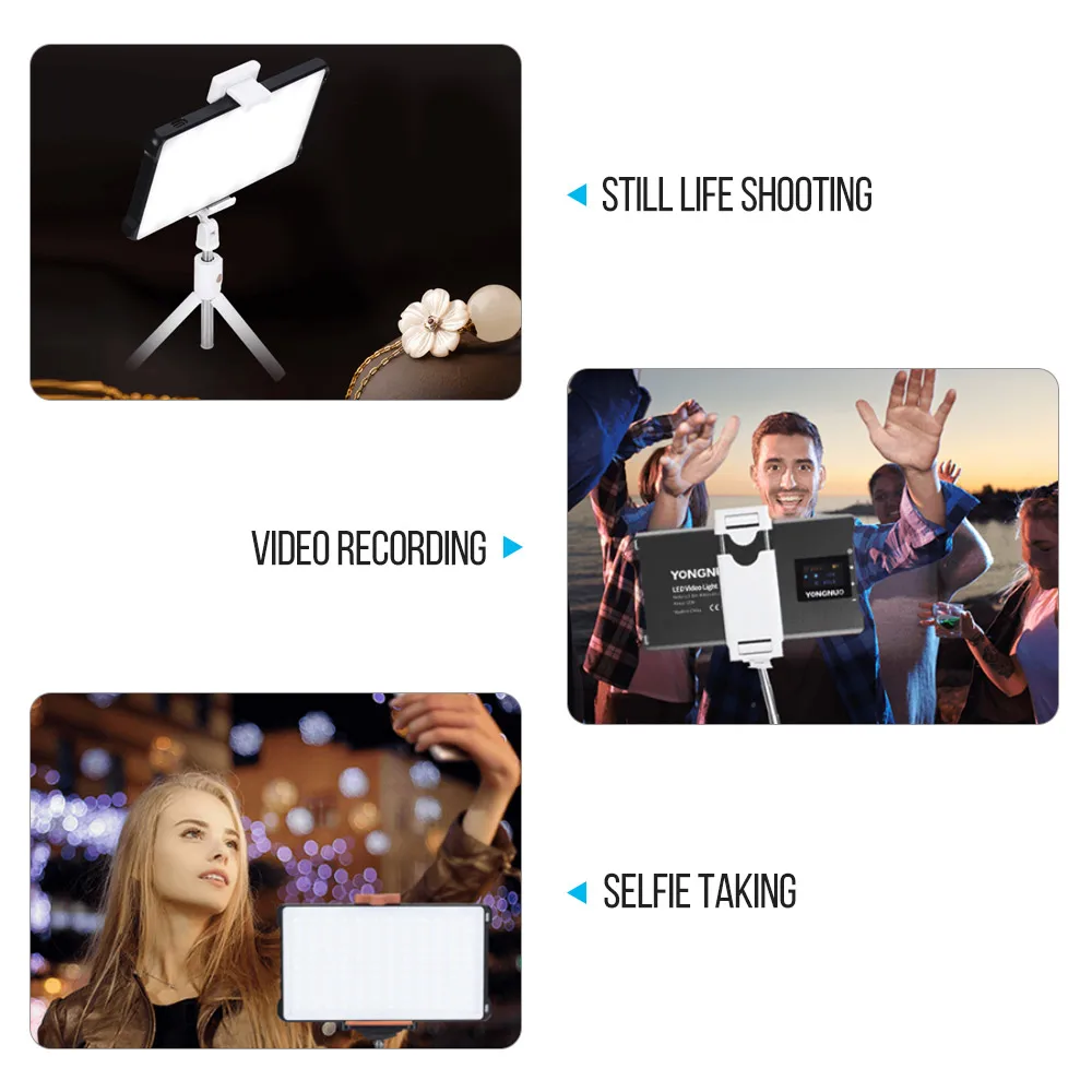 YONGNUO YN125 Mini LED Fill Light Photography Lamp 120pcs LEDs Dimmable 3200-5600K for Live Video Group Photos Selfie Taking