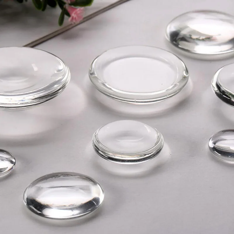 50pcs 22mm Clear Round Glass Cabochons Glass Domes Tray Pendant Cover