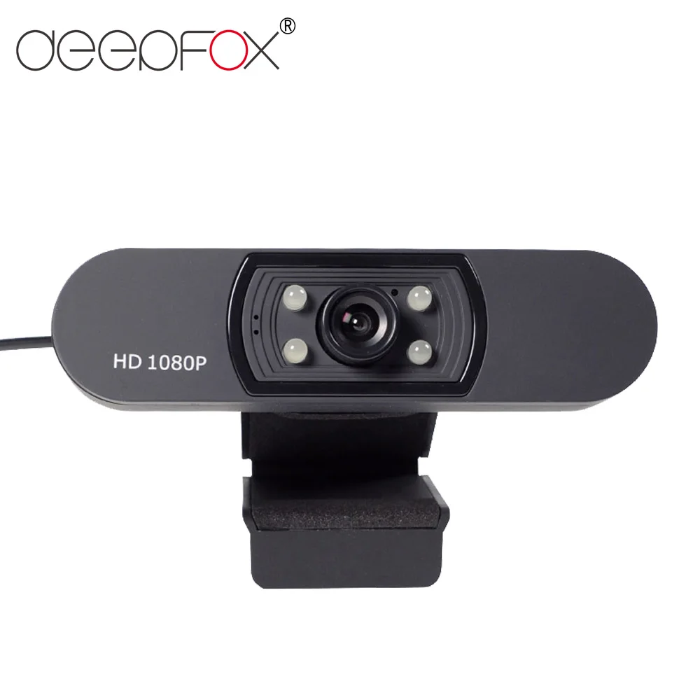 Веб-камера DeepFox 1080P hdвеб-камера со встроенным HD микрофоном 1920x1080 p USB Plug& Play веб-камера широкоформатное видео