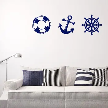 

Marine anchor lifebuoy wall stickers PVC removable waterproof decorative paper for living room wall stickers for kids rooms
