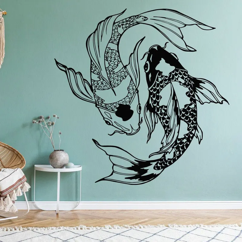 KoiFishWallDecalsVinylInteriorHomeDecorforLivingRoomBedroom