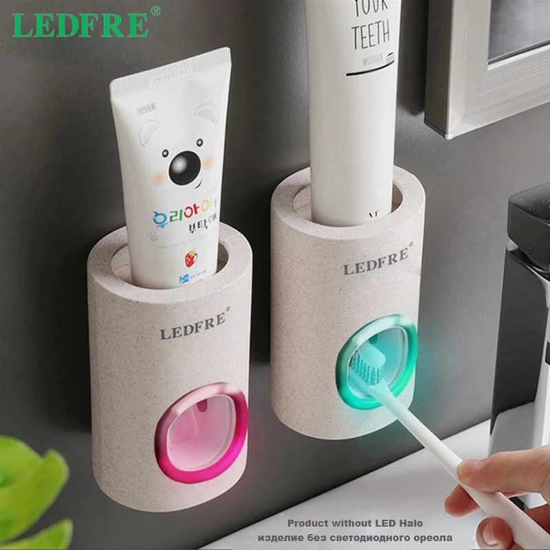 LEDFRE Automatische Zahnpasta Spender Staub-Proof Zahnbürste Halter Weizen Stroh Wand Hause Squeezer Badezimmer Zubehör