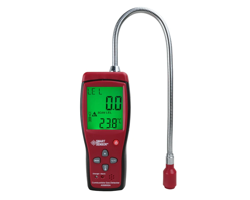 Gas Analyzer Automotive Combustible Gas Detector Gas Leakage Location Determine leak Tester + LCD Sound & Light Alarm Li-battery
