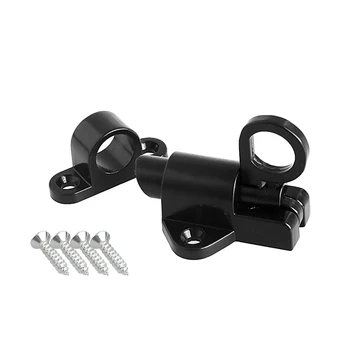 

Black Window Gate Security Pull Ring Spring Bounce Door Bolt Aluminum Latch Lock