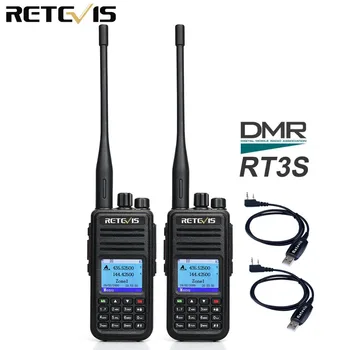 

DMR Dual Band Digital Walkie Talkie 2pcs Retevis RT3S VHF UHF GPS Ham Radio Amador Transceiver Portable Two Way Radio Station