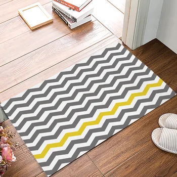 

Yellow Gray White Ripple Door Mat Outdoor Indoor Bathroom Carpet Welcome Mats For Front Door