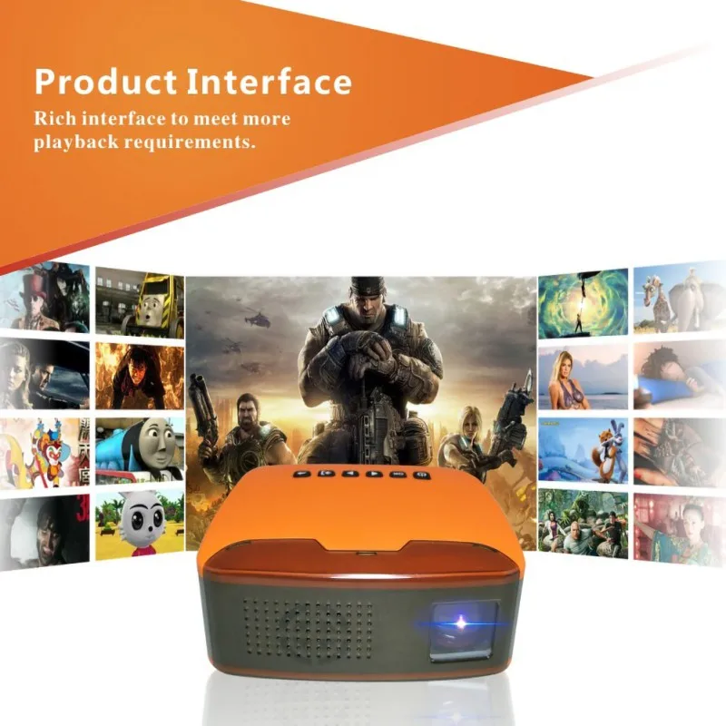 Excellent MY20 Portable LCD Projector Support 1080P With AV / USB / SD /for HDMI Card Build-in Spea