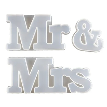 

3pcs/bag Handmade Alphabet Mr & Mrs Letter Resin Molds Kit Mr & Mrs Couple Epoxy Resin Casting Molds Art Craft Tools