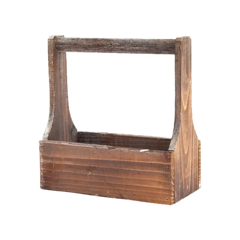 Rectangle Wooden Succulent Plant Flower Bed Pot Garden Planter Handmade Retro Decoration