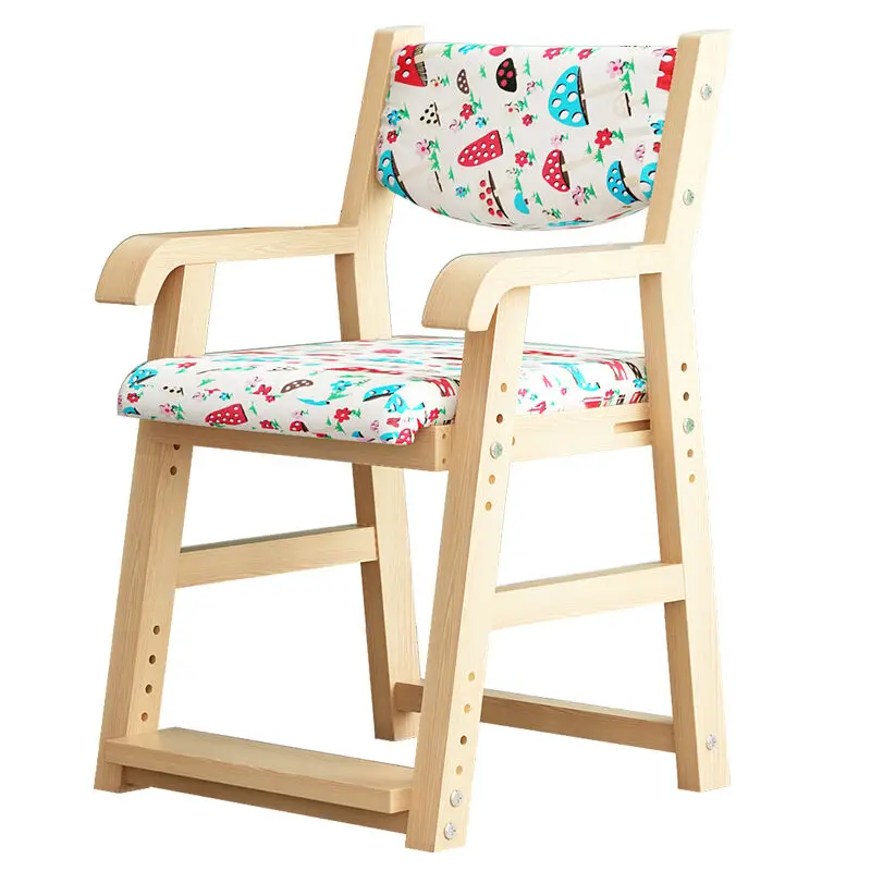 

Student Chair Household Writing Chair Can Lift Children's Learning Chair Solid Wood Backrest Baby Writing Homework Studio Stool