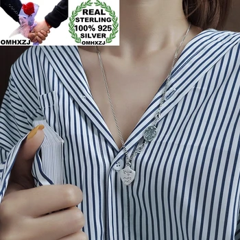 

OMHXZJ Wholesale HA148 European Fashion Woman Girl Birthday Party Gift Heart Letters 100% 925 Sterling Silver Pendant Necklace