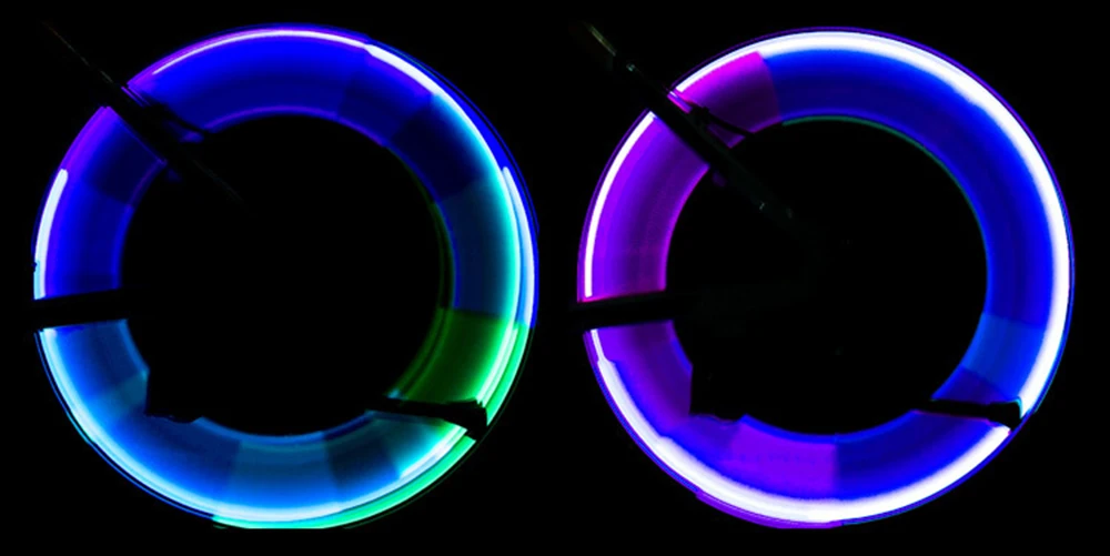 2Pcs Bicycle Wheel Light Tire Valve Cap Spoke Neon Lamp Motion Activated Glow Bike Motorcycle Car Wheel Luces Farol BC0162 (6)