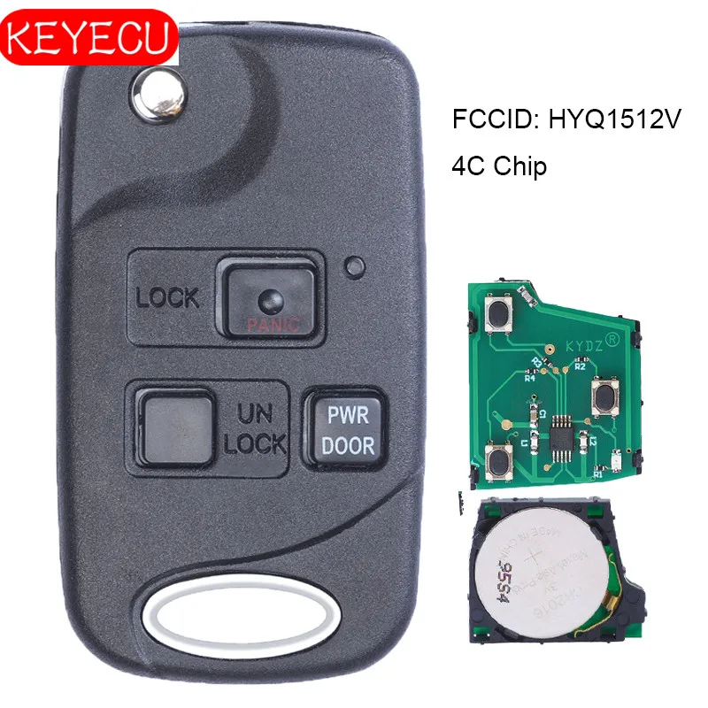 KEYECU удаленное брелок для Lexus ES300 GS300 GS400 IS300 1998 1999 2000 2001 2002 2003 2004 2005 FCC, аддитивного цветового пространства: HYQ1512V-4C