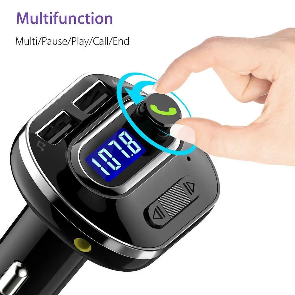 Автомобильный AUX комплект с FM адаптером беспроводной Bluetooth fm передатчик ЖК