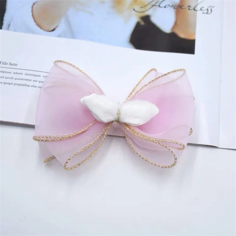 Purple M MISM новые сетчатые заколки для волос, милые аксессуары для волос с большим бантом, заколки для волос, милая заколка для волос для девочек, подарок 4,7 дюйма - Цвет: Purple