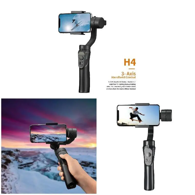 H4 Smooth Handheld Smartphone Gimbal Stalilizer Portable for iPhone Andriod Mobile Phone GV99