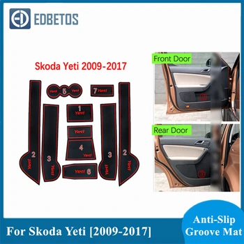 

For Skoda Yeti 2009 2010 2011 2012 2013 2014 2015 2016 2017 Car Door Groove Mat Accessories For Skoda Yeti Anti Slip Pad Yeti