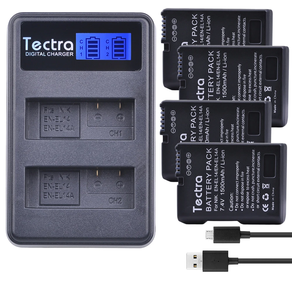 Cargador MH-24 Lcd Para Nikon D3100 D3200 D3300 D5100 1x EN-EL14 ENEL 14 A Batería