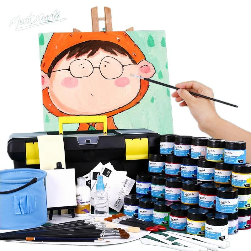 12/24 Acrylic Paint With Brush And Palette 12 ML Waterproof Acrylic Paint  Tube for Wood/Canvas/Fabric Artist Drawing Set - AliExpress