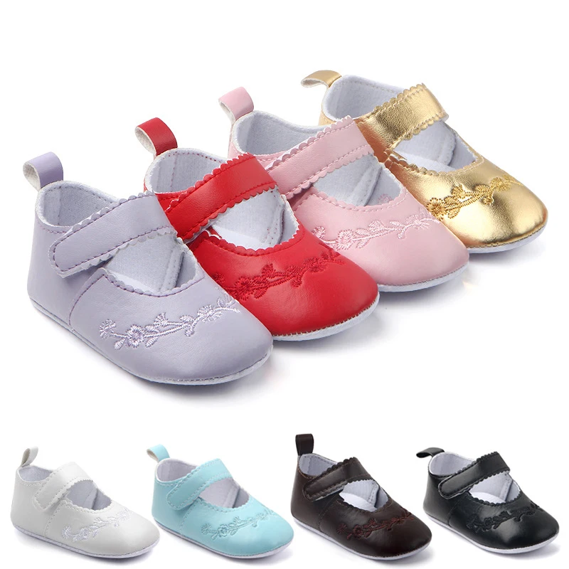 Для детей 0-18 месяцев для маленьких девочек искусственная кожа принцесса пинетки для девочек для новорожденных, Удобные детская обувь, Новорожденные детские ботинки для новорожденных девочек